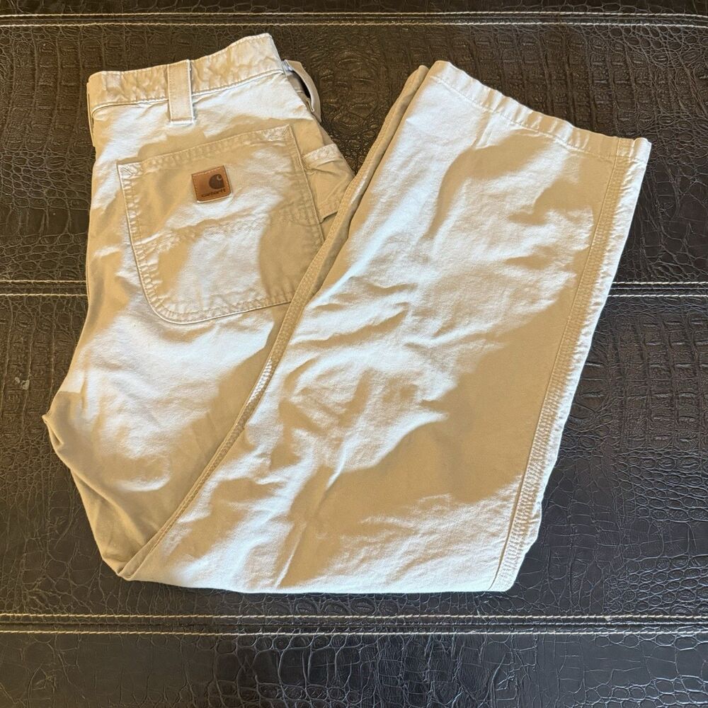 Carhartt Carpenter Pants Men 32 x 30 Tan Khaki Dungaree Fit B151